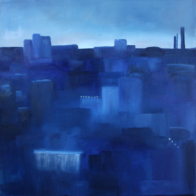 Blaue Stadt   50x50   2019