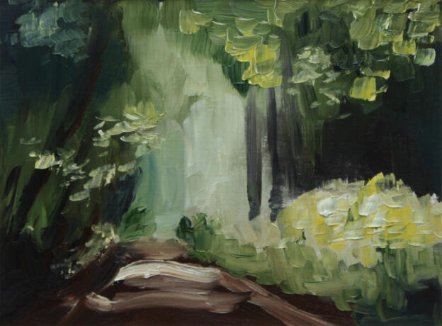 Lichteinfall (Öl auf Papier 14x19)